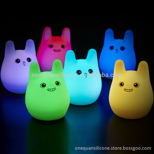 Children favor gift night light led rabbit shape animal toys led light sensor touch light up creative gift room decoration